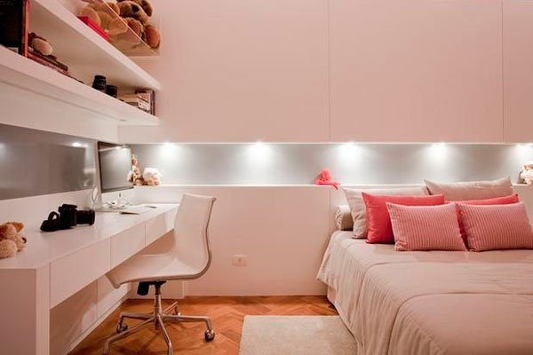 vantagens e desvantagens spots na iluminação decoração quarto