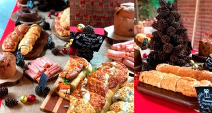 mesa de natal barata bolinhas de natal com pinhas em toalha vermelha com juta tags de cardápio tábuas de madeira e árvore de pinha bolinhas de natal com nome árvore de natal de parede